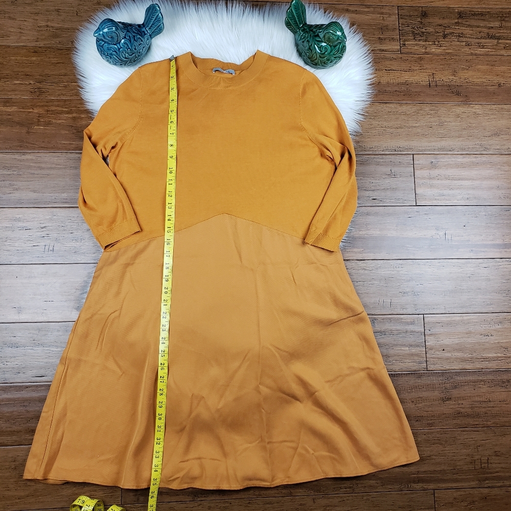 COS Mustard Yellow A-Line Midi Dress - Picture 10 of 11